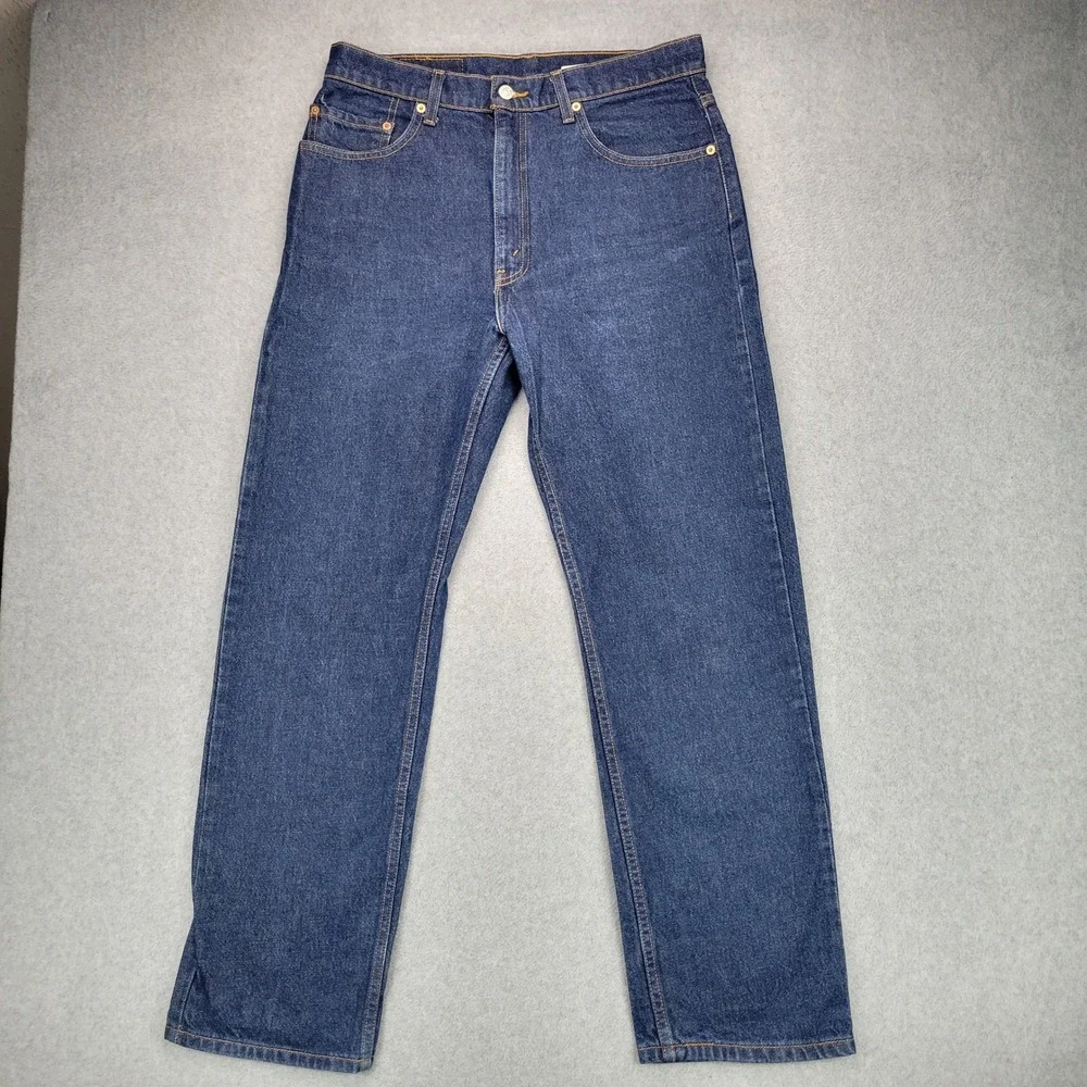 Levi's 505 Straight Leg Jeans Mens Fits 33x30 Dark Indigo Regular Fit 90s
